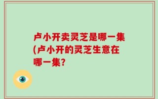 卢小开卖灵芝是哪一集(卢小开的灵芝生意在哪一集？