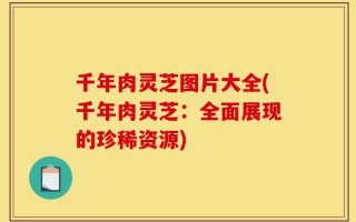 千年肉灵芝图片大全(千年肉灵芝：全面展现的珍稀资源)