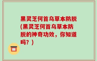 黑灵芝何首乌草本防脱(黑灵芝何首乌草本防脱的神奇功效，你知道吗？)