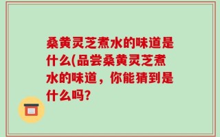 桑黄灵芝煮水的味道是什么(品尝桑黄灵芝煮水的味道，你能猜到是什么吗？