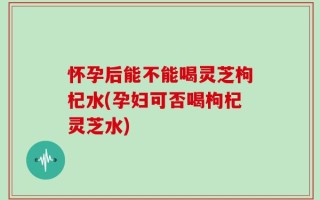 怀孕后能不能喝灵芝枸杞水(孕妇可否喝枸杞灵芝水)