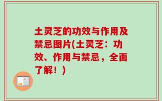 土灵芝的功效与作用及禁忌图片(土灵芝：功效、作用与禁忌，全面了解！)