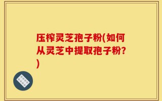 压榨灵芝孢子粉(如何从灵芝中提取孢子粉？)