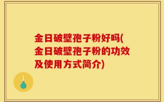 金日破壁孢子粉好吗(金日破壁孢子粉的功效及使用方式简介)