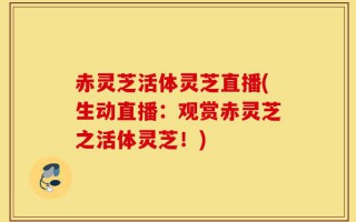 赤灵芝活体灵芝直播(生动直播：观赏赤灵芝之活体灵芝！)