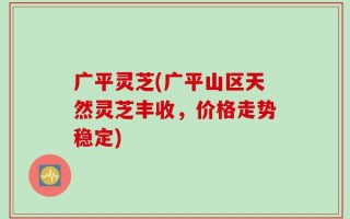 广平灵芝(广平山区天然灵芝丰收，价格走势稳定)