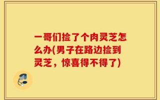 一哥们捡了个肉灵芝怎么办(男子在路边捡到灵芝，惊喜得不得了)