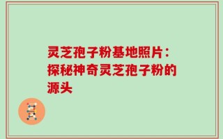 灵芝孢子粉基地照片：探秘神奇灵芝孢子粉的源头