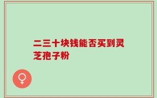 二三十块钱能否买到灵芝孢子粉