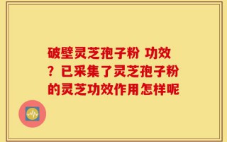 破壁灵芝孢子粉 功效？已采集了灵芝孢子粉的灵芝功效作用怎样呢