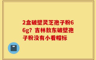 2盒破壁灵芝孢子粉66g？吉林敖东破壁孢子粉没有小看帽标