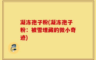 凝冻孢子粉(凝冻孢子粉：被雪埋藏的微小奇迹)