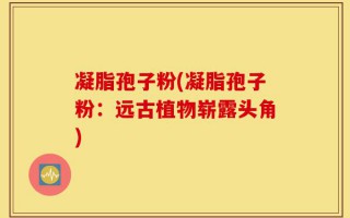 凝脂孢子粉(凝脂孢子粉：远古植物崭露头角)
