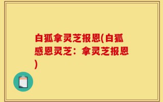 白狐拿灵芝报恩(白狐感恩灵芝：拿灵芝报恩)