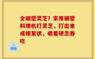全破壁灵芝？家用破壁料理机打灵芝，打出来成棉絮状，嚼着硬怎吞吃