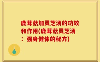 鹿茸菇加灵芝汤的功效和作用(鹿茸菇灵芝汤：强身健体的秘方)