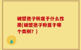 破壁孢子粉属于什么性质(破壁孢子粉属于哪个类别？)