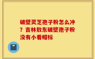破壁灵芝孢子粉怎么冲？吉林敖东破壁孢子粉没有小看帽标
