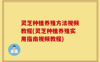 灵芝种植养殖方法视频教程(灵芝种植养殖实用指南视频教程)