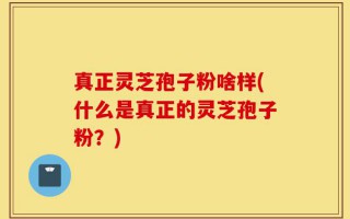 真正灵芝孢子粉啥样(什么是真正的灵芝孢子粉？)