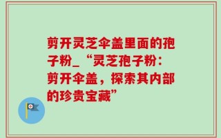 剪开灵芝伞盖里面的孢子粉_“灵芝孢子粉：剪开伞盖，探索其内部的珍贵宝藏”