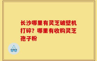 长沙哪里有灵芝破壁机打碎？哪里有收购灵芝孢子粉