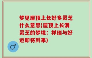 梦见屋顶上长好多灵芝什么意思(屋顶上长满灵芝的梦境：祥瑞与好运即将到来)