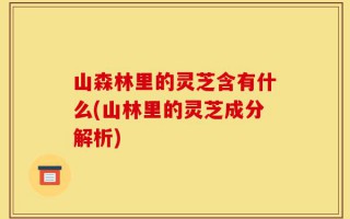 山森林里的灵芝含有什么(山林里的灵芝成分解析)
