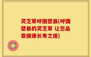 灵芝草呼图壁县(呼图壁县的灵芝草 让您品尝健康长寿之道)