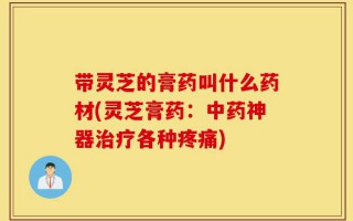 带灵芝的膏药叫什么药材(灵芝膏药：中药神器治疗各种疼痛)
