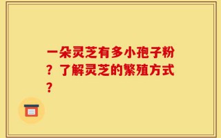 一朵灵芝有多小孢子粉？了解灵芝的繁殖方式？