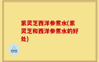 紫灵芝西洋参煮水(紫灵芝和西洋参煮水的好处)