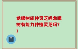 龙眼树能种灵芝吗龙眼树有能力种植灵芝吗？)