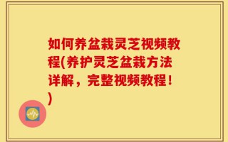 如何养盆栽灵芝视频教程(养护灵芝盆栽方法详解，完整视频教程！)