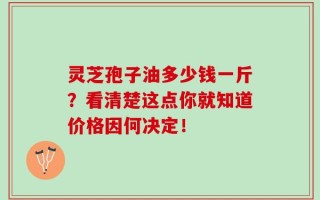 灵芝孢子油多少钱一斤？看清楚这点你就知道价格因何决定！