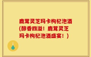 鹿茸灵芝玛卡枸杞泡酒(醇香四溢！鹿茸灵芝玛卡枸杞泡酒盛宴！)