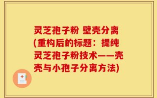 灵芝孢子粉 壁壳分离(重构后的标题：提纯灵芝孢子粉技术——壳壳与小孢子分离方法)