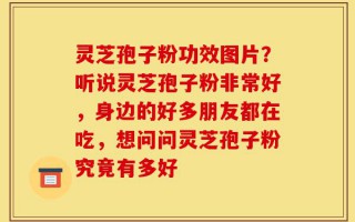 灵芝孢子粉功效图片？听说灵芝孢子粉非常好，身边的好多朋友都在吃，想问问灵芝孢子粉究竟有多好