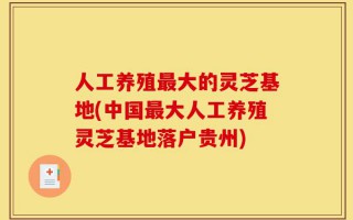 人工养殖最大的灵芝基地(中国最大人工养殖灵芝基地落户贵州)