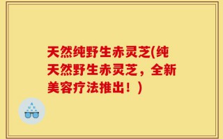 天然纯野生赤灵芝(纯天然野生赤灵芝，全新美容疗法推出！)