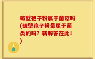 破壁孢子粉属于菌菇吗(破壁孢子粉是属于菌类的吗？新解答在此！)