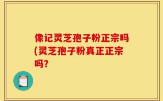 像记灵芝孢子粉正宗吗(灵芝孢子粉真正正宗吗？