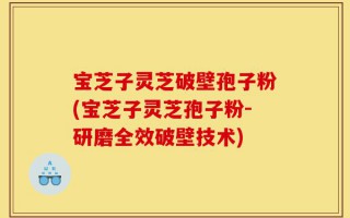 宝芝子灵芝破壁孢子粉(宝芝子灵芝孢子粉-研磨全效破壁技术)