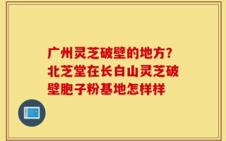 广州灵芝破壁的地方？北芝堂在长白山灵芝破壁胞子粉基地怎样样