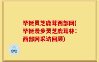 毕挺灵芝鹿茸西部网(毕挺漫步灵芝鹿茸林：西部网采访回顾)