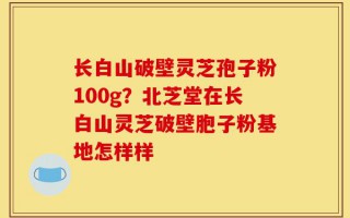 长白山破壁灵芝孢子粉100g？北芝堂在长白山灵芝破壁胞子粉基地怎样样