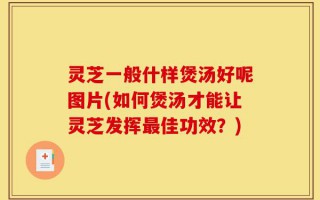 灵芝一般什样煲汤好呢图片(如何煲汤才能让灵芝发挥最佳功效？)