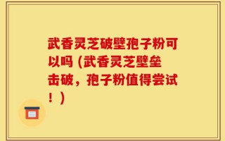 武香灵芝破壁孢子粉可以吗 (武香灵芝壁垒击破，孢子粉值得尝试！)