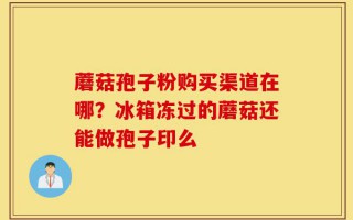 蘑菇孢子粉购买渠道在哪？冰箱冻过的蘑菇还能做孢子印么