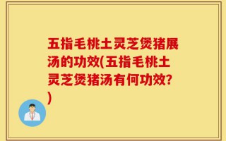 五指毛桃土灵芝煲猪展汤的功效(五指毛桃土灵芝煲猪汤有何功效？)